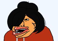 amerimutt balding brown_skin bun ear hair hoodie long_hair maya_(ongezellig) nas:amerimutt ongezellig open_mouth soyjak subvariant:chudjak_amerimutt variant:chudjak // 1127x800 // 43.1KB