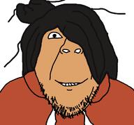 clothes emo_hair hair maya_(ongezellig) ongezellig orange_skin smile soyjak stubble variant:bernd // 1200x1125 // 58.2KB