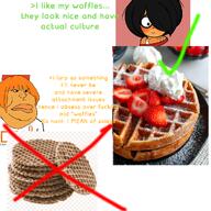 belgium blush check cross dsl english_text flour freckles green_eyes hair low_tier_god maya_(ongezellig) mymy netherlands ongezellig orange_hair strawberries strawberry text variant:meximutt waffles whipped_cream // 1000x1000 // 895.4KB