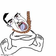 ack bouncing chud clitty clitty_leakage clittycel crossed_arms crying foot full_body glasses hanging noose open_mouth poyopoyo subvariant:chudjak_front variant:chudjak // 400x400 // 723.1KB