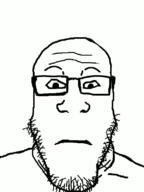 animated closed_mouth glasses hand mucus neutral nose_picking open_mouth soyjak stubble subvariant:neutralplier variant:markiplier_soyjak // 600x800 // 1.3MB