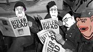 4soyjaks Hitler_Dead adolf_hitler american_soldier closed_mouth clothes crying hat holding_object jakked military newspaper open_mouth reading soldier subvariant:impish_amerimutt subvariant:neutralplier uniform us_army variant:bernd variant:chudjak variant:impish_soyak_ears variant:markiplier_soyjak // 2420x1360 // 4.7MB