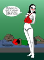 2soyjaks bed black_skin blush breasts female glasses pan_african sleeping soyjak speech_bubble stubble variant:chudjak variant:soyak // 1280x1718 // 311.9KB