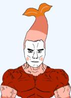 chud clothes dandy's_world hair roblox shrimp shrimpo soyjak subvariant:muscular_chud transparent_background tshirt variant:chudjak vein white_skin // 1024x1400 // 132.3KB