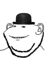 bowler clothes ear hat no_nose smile soyjak stubble variant:impish_soyak_ears // 679x802 // 114.5KB