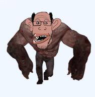 amerimutt animated balding brown_skin chimpanzee ear glasses hair left_4_dead_(series) monster soyjak special_infected stubble tank_(left_4_dead) valve variant:markiplier_soyjak // 492x499 // 640.0KB