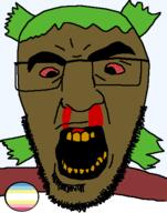 4chan angry brown_skin brown_troonjak nosebleed oldfag pedophile red_eyes tranny trend:slopjak variant:godjak // 392x500 // 15.8KB
