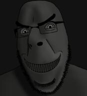 clenched_teeth dark evil glasses ominous shading smile soyjak stubble variant:cobson // 775x849 // 151.6KB