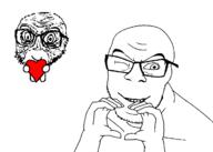 arm artist:xjanny big_eyes glasses hand heart looking_at_you mustache stubble subvariant:fun_sized_feraljak teeth template tiny variant:feraljak wrinkles // 1400x1000 // 34.2KB