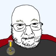 badge bald beard closed_mouth glasses nate nate_higgers old oldfag soyjak soyteen variant:grampjak // 879x879 // 31.6KB