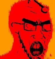 antenna clenched_teeth glasses glowing_eyes meta:low_resolution red red_eyes red_skin reddit soyjak stretched_mouth stubble thick_eyebrows variant:soyak // 221x234 // 18.1KB