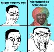 alberto_barbosa angry closed_mouth ear glasses hair merge monkey negro niggers_tongue_my_anus open_mouth portugal smile smug soyjak stubble sweating text variant:chudjak variant:monkeyjak // 720x686 // 245.7KB