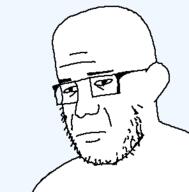 closed_mouth ear froot glasses soyjak stubble tired variant:frootjak // 296x300 // 4.3KB