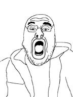 clothes glasses open_mouth soyjak stubble variant:unknown // 765x1023 // 31.1KB