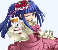 anime beatrice bernkastel blue_hair bouquet bowtie clothes crying distorted dress female furude_rika furudo_erika glasses hand hat higurashi phone ribbon smirk smug soyjak sprite_edit stubble umineko variant:cryboy_soyjak video_game // 781x681 // 826.1KB