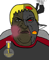 angry award black_skin blush clothes cyborg exhaust_pipes fat gas_tank pipe punisher_face red_eyes redraw remake smog smoke subvariant:hunky_twink_sex_machine thrembo variant:alicia yellow_hair // 592x720 // 86.0KB