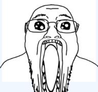 deformed extended_mouth glasses oh_my_god_she_is_so_attractive open_mouth soyjak stubble variant:bernd // 255x239 // 27.2KB