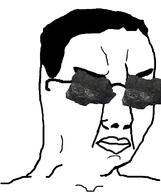 closed_mouth coal glasses hair soyjak variant:chudjak // 645x770 // 80.1KB