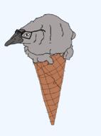 beak bird claw claws grey_skin ice_cream nas not_a_fucking_soyjak soycreature variant:soycreature // 623x844 // 14.3KB