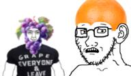 2soyjaks clothes ear food fruit glasses grape orange_(fruit) pun rape_everyone_and_leave series:fruiterz! stubble variant:chudjak variant:soyak // 891x518 // 449.7KB