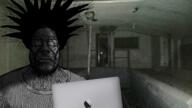 apple apple_(company) artist:_account hallucination irl_background macbook messy_hair night schizophrenia variant:markiplier_soyjak // 3072x1728 // 7.0MB