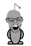 angry antenna crazed ear glasses grey grey_skin open_mouth reddit snoo soyjak stubble variant:feraljak // 880x1292 // 159.3KB