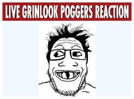 deformed glasses hair live_reaction looking_to_the_left smile soyjak stubble subvariant:grinlook_poggers text variant:markiplier_soyjak // 1800x1328 // 637.0KB