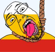 ack clothes dead flag flag:ryazan_oblast full_body glasses hair hanging oblast open_mouth rope russia ryazan_oblast scabbard skin soyjak stubble suicide sword teeth tongue transparent transparent_background variant:bernd white yellow_teeth // 768x719 // 46.9KB