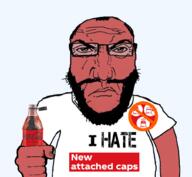 angry balding beard bottle coca_cola glasses hand holding_bottle holding_object i_hate meta:tagme plastic_bottle punisher_face red_skin soda subvariant:science_lover variant:markiplier_soyjak // 1017x935 // 462.3KB
