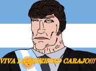 argentina black_jacket blue_eyes brown_hair clothes flag:argentina jacket javier_milei looking_up milei necktie spanish_text stubble subvariant:perceptive_chud subvariant:soyak_front variant:chudjak variant:soyak white_skin // 901x662 // 56.6KB