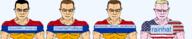 IStandWith_Armenia(namefag) OrientalTrollface_(user) blue_eyes brown_eyebrows brown_hair buff closed_mouth clothes dark_hair deceased_african_adolescent_(namefag) ear flag:armenia flag:united_states glasses hair multiple_soyjaks namefags pink_skin rainhat(namefag) smile soybooru subvariant:muscular_chud tan_skin text united_states variant:chudjak yellow_eyebrows yellow_hair // 4529x929 // 298.4KB