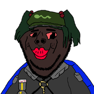 anime bloodshot_eyes brown_skin jake kawashiro_nitori lips meta:op_took_a_selfie_of_xerself subvariant:jartycuck touhou touhounigger transparent_background trend:jartycuck variant:chudjak variant:impish_soyak_ears video_game