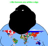 bald bloodshot_eyes blue_shirt closed_mouth countrywar earth fat flag greentext gynaecomastia human looking_to_the_left map meta:flag_overdose meta:op_should_be_blocked_for_tag_overdose obese vantablack_skin variant:meximutt white_background // 888x849 // 150.1KB