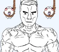 hanged hanging series:unfunnycreature subvariant:muscular_chud variant:chudjak variant:uglyfuckingthing // 1059x929 // 77.6KB