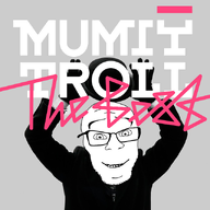 album_cover clothes eyebrows glasses hat holding_object mumiy_troll music pink_text shaved smile stubble text variant:feraljak white_text // 640x640 // 199.1KB
