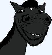animal animal_ears artist:bucephalus_(kiwi_farms) bucephalus_(kiwi_farms) ear horse kiwifarms looking_at_you namefags smile soyjak stubble subvariant:impish_horse transparent_background // 689x726 // 30.3KB