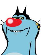 animal blue_skin cartoon cat oggy_and_the_cockroaches red_nose smile variant:impish_soyak_ears // 598x800 // 85.6KB