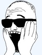 arm balding glasses hair hand merge open_mouth soyjak sunglasses variant:gapejak variant:unknown // 388x506 // 18.4KB