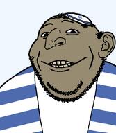 brown_skin clothes ear hat jewish_nose judaism jude kike kippah nose rotten_teeth series:yehudyakim smile star_of_david subvariant:gapealien tallit variant:gapejak // 722x832 // 20.3KB