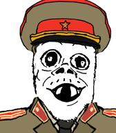 baby cap clothes communism deformed glasses hammer_and_sickle hat kgb necktie soyjak star subvariant:jacobson uniform variant:a24_slowburn_soyjak // 454x520 // 101.9KB
