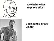 4chan concerned frown gigachad glasses nas:gigachad qa_(4chan) soyjak stubble text variant:soyak // 640x479 // 133.8KB