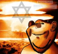 article background clothes ear edit explosion happy_merchant hat israel israeli jewish_nose jewish_star judaism kippah mushroom_cloud samson_option shading soyjak star_of_david stubble variant:impish_soyak_ears wikipedia // 775x721 // 867.7KB