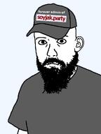 beard cap clothes doll_(user) grey_shirt hat nuvariant soyjak soyjak_party template variant:dolljak white_skin // 750x1000 // 17.6KB