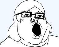 female glasses hair open_mouth series:foidjaks subvariant:soprina template variant:tony_soprano_soyjak white_skin // 750x600 // 14.3KB