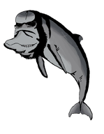 animal aquatic biting_lip bottlenose_dolphin creepy dolphin evil fin full_body glasses mammal ominous sea series:animaljaks shadow smile soyjak stubble subvariant:hornyson transparent_background variant:cobson // 1162x1500 // 172.2KB