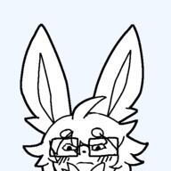 SLLSFHM blush bowtie closed_mouth ear furry glasses hair looking_at_you morgan_mco'neilson neutral rabbit soyjak subvariant:neutralplier transparent_background variant:markiplier_soyjak // 512x512 // 11.3KB