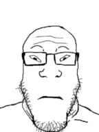 closed_mouth glasses neutral small_eyes soyjak stubble subvariant:neutralplier variant:markiplier_soyjak // 600x800 // 36.1KB