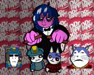 animal blue_hair cat cat_ear clothes dr_pepper glasses hat lucky lucky_(user) meta:namefags mist mist_(user) neutral pink_skin puppets rover_(animal_crossing) soycraft ss13 sunglasses tenor tenor_(user) variant:markiplier_soyjak // 1219x968 // 1.1MB