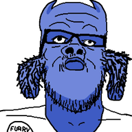 badge blue_skin closed_mouth clothes discord furry glasses horn soyjak stubble variant:a24_slowburn_soyjak // 490x600 // 118.4KB