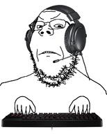 angry glasses hand headphones keyboard soyjak stubble variant:gapejak // 1000x1244 // 110.0KB